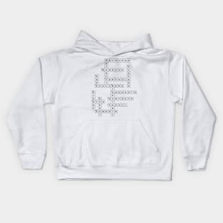 (1931ATMOM) Crossword pattern with words from a famous 1931 science fiction/horror book. Kids Hoodie